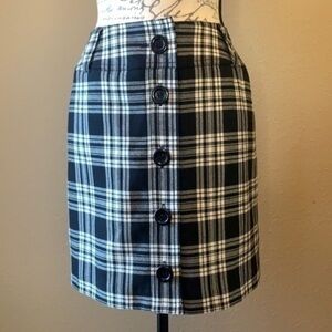 Pendleton 100% wool plaid button front skirt 4P